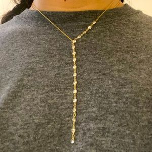 CZ Gold Vermeil “Y” shaped lariat necklace